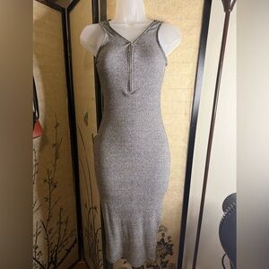 Necessary Clothing Gray Knit Midi Dress